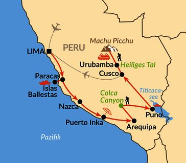 Karte: Auf den Spuren der Inka