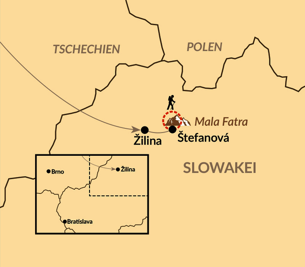 Karte: Naturreise Malá Fatra – Wildnis im Herzen Europas
