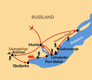 Karte: Baikal – Naturwunder Baikalsee und Begegnungen in Sibirien