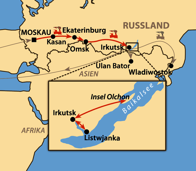 Karte: Transsib – Mit der „Transsib“ zum Baikalsee