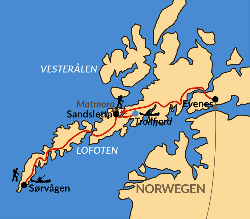 Karte: Lofoten – Inseln im Licht der Mitternachtssonne