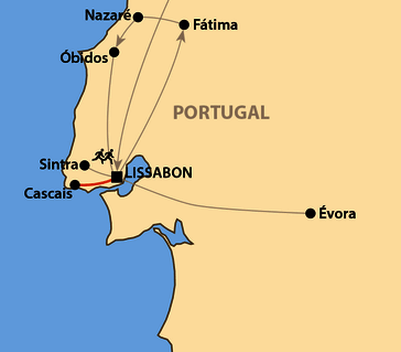 Karte: Lissabon Halbmarathon