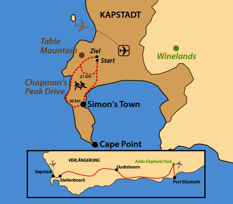 Karte: Two Oceans Marathon