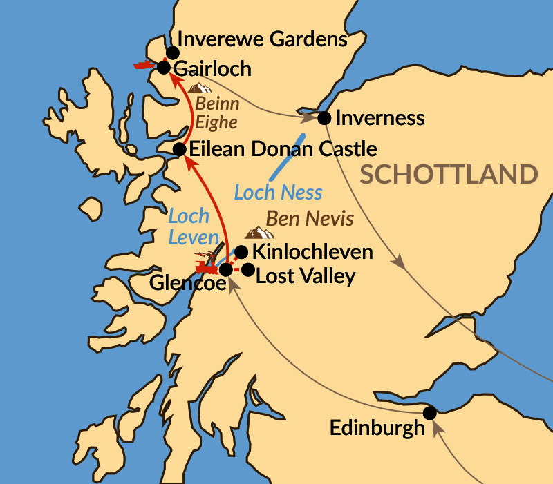 Karte: Highlights der Highlands