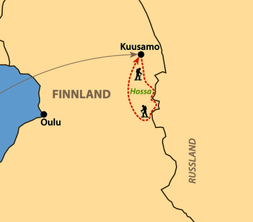 Karte: Schneeschuhwandern in Ostfinnland