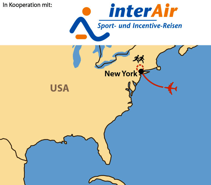 Karte: New York Marathon in Kooperation mit interAir