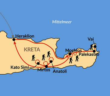 Karte: Kretas ursprünglicher Osten