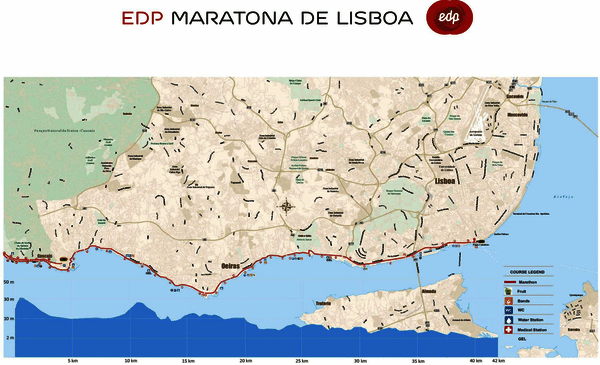 Karte: Lissabon-Marathon & Laufcamp Algarve