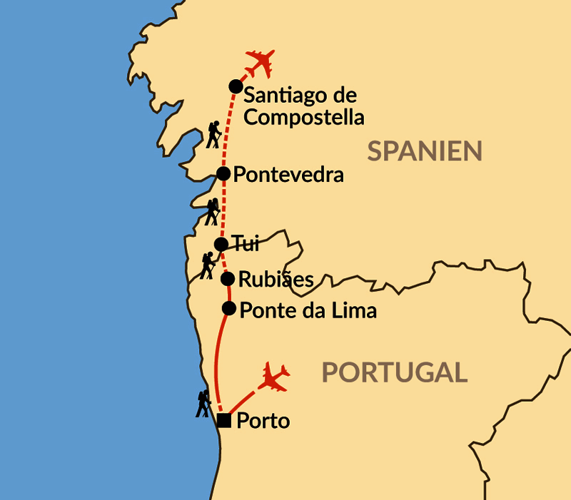 Caminho Portugues Kleingruppen Pilgerreise von Porto nach Santiago schulz aktiv reisen