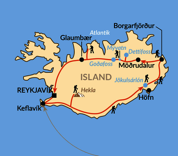 Karte: Rundum Island (mit geheimen Ecken)
