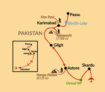 Karte: Im Thronsaal der Berggötter –  vom Nanga Parbat nach Hunza