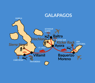 Karte: Reisebaustein: Höhepunkte Galapagos