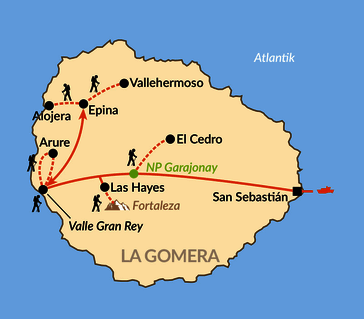 Karte: La Gomera – die schönsten Wanderziele
