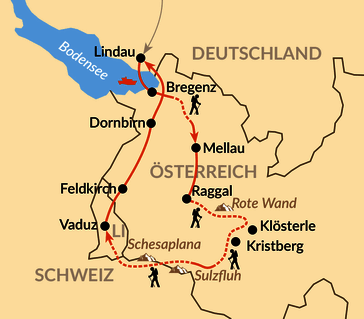 Karte: LiLi – von Lindau nach Liechtenstein