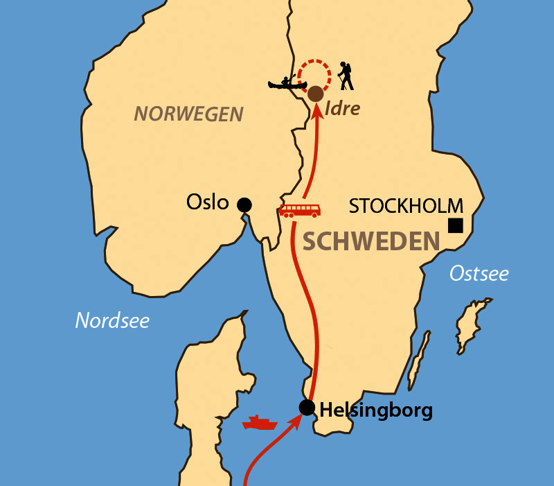 Karte: Sommercamp Idre – Hüttenwoche