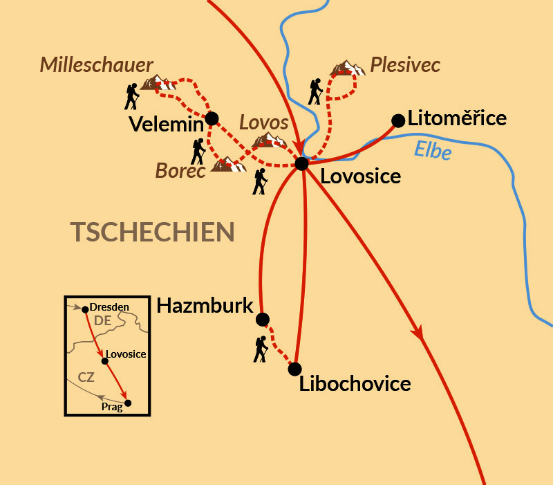 Karte: Das Böhmische Mittelgebirge - Ein vergessenes Wanderparadies
