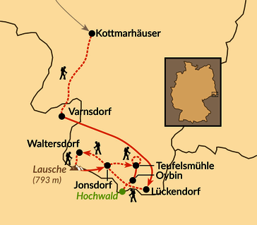 Karte: Naturjuwel Zittauer Gebirge und Oberlausitzer Bergland