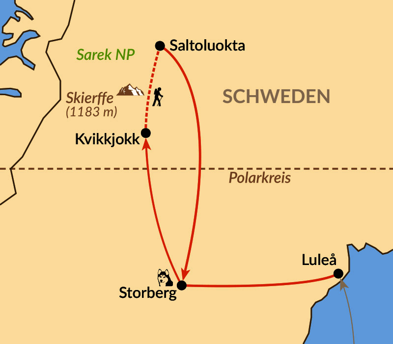 Karte: Trekkingtraum Kungsleden 
