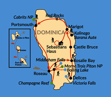 Karte: Dominica – Naturjuwel der Karibik 