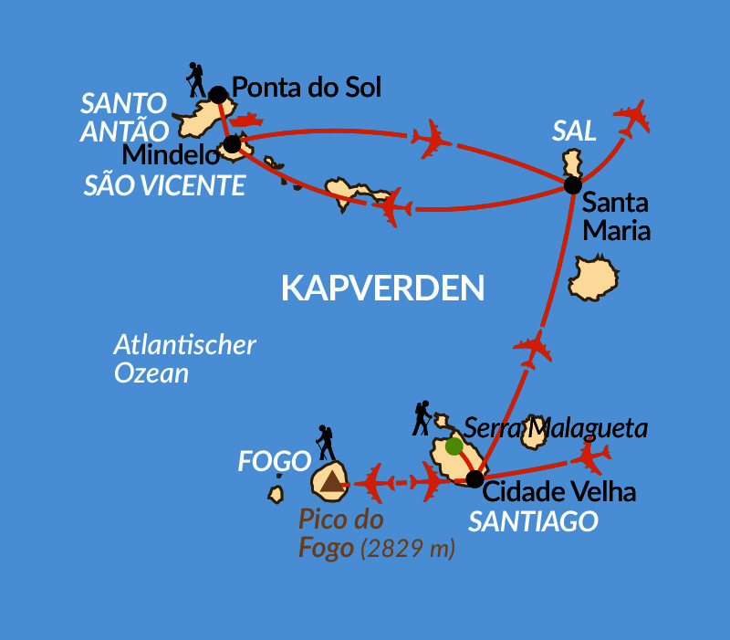 Karte: Kapverden - Wanderarchipel im Atlantik