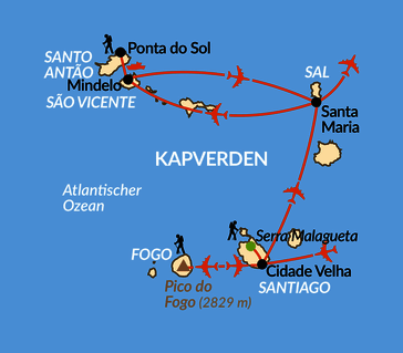 Karte: Kapverden - Wanderarchipel im Atlantik