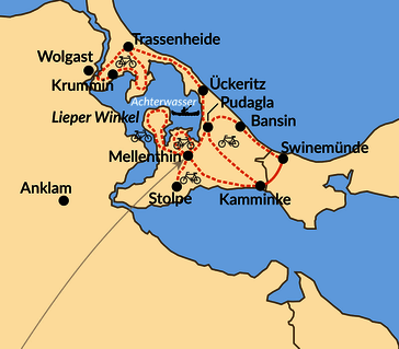 Karte: Zu den Kleinoden der Ostsee-Insel Usedom