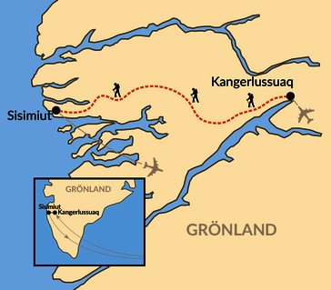 Karte: Wildnistrekking in Westgrönland