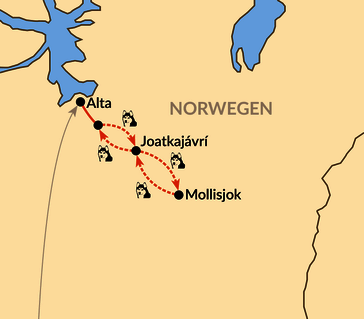 Karte: Mit Huskys über die Finnmarksvidda