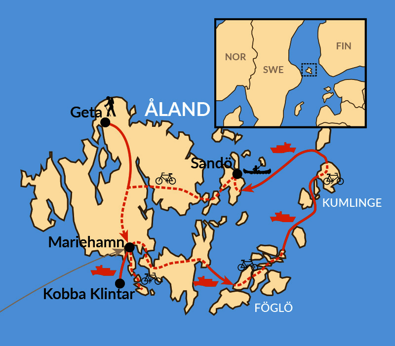 Karte: Ostseetraum Ålandinseln - Aktivwoche mit Inselhüpfen