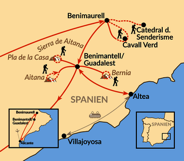 Karte: Mit Sara auf Wanderschaft in Südspanien