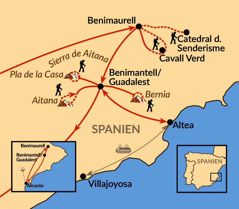 Karte: Mit Sara auf Wanderschaft in Südspanien