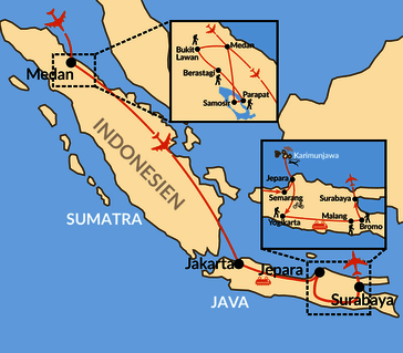 Karte: Der Zauber von Indonesien: Sumatra, Java und Karimunjawa