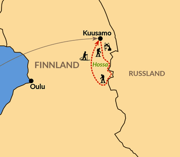 Karte: Aktive Winterwoche in Finnlands wildem Osten