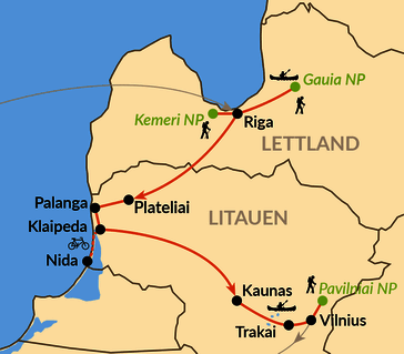 Karte: Naturwunder zwischen Dünen, Wäldern und Ostsee