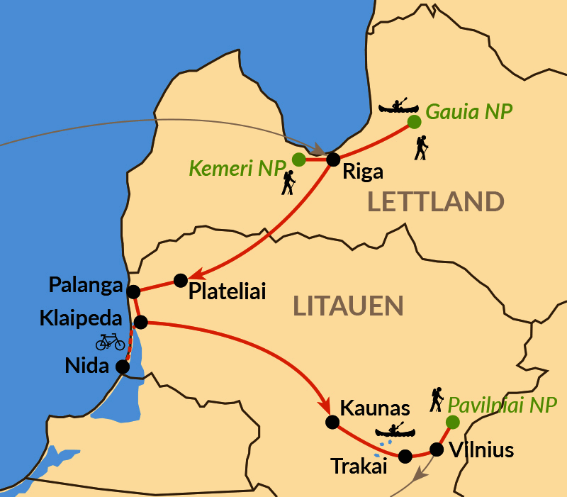 Karte: Naturwunder zwischen Dünen, Wäldern und Ostsee