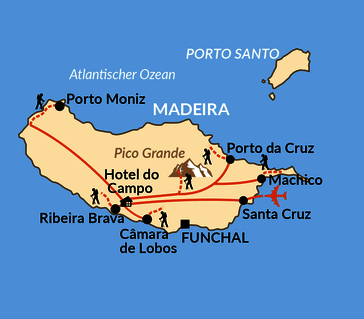 Karte: Madeira slow - Genusswandern am Atlantik