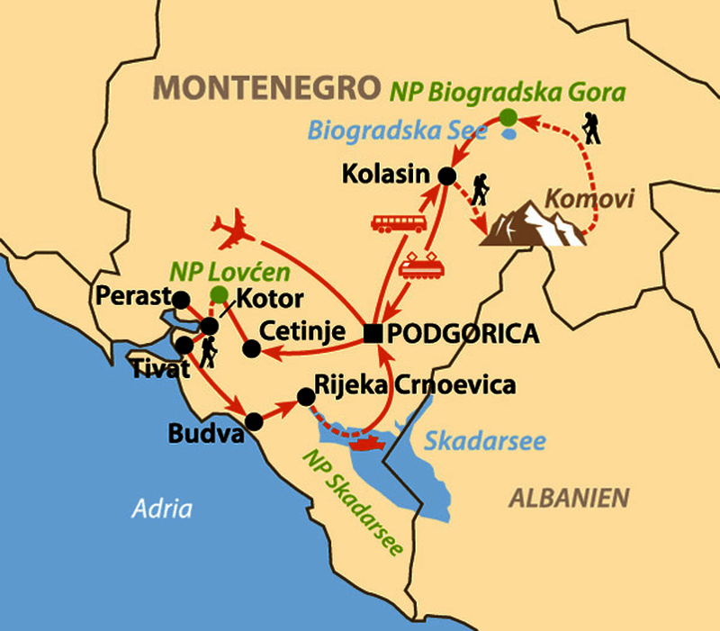 Karte: Wilde Schönheit Montenegro