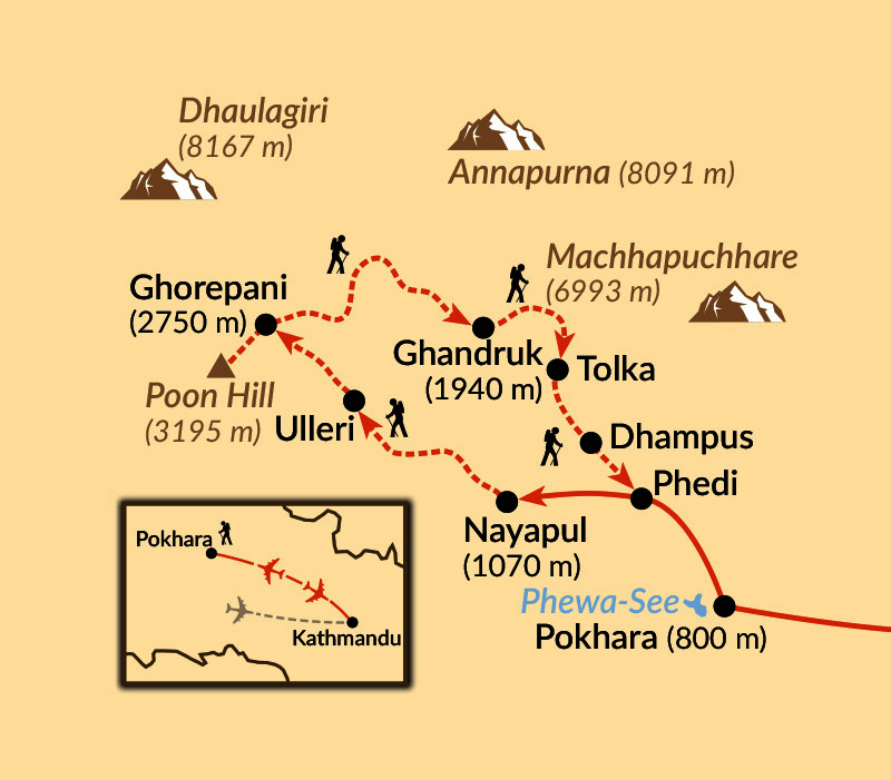 Karte: Kleine Annapurna-Runde