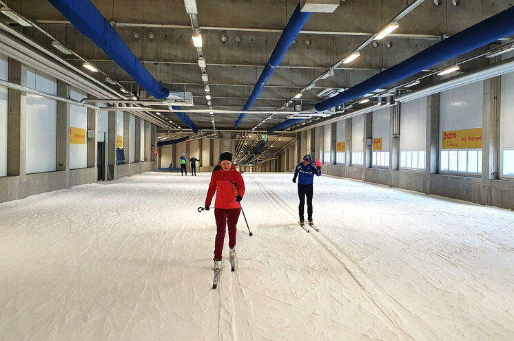 2021 gab es durch viel Schnee draußen in der Skihalle viel Platz zum Techniktraining...
