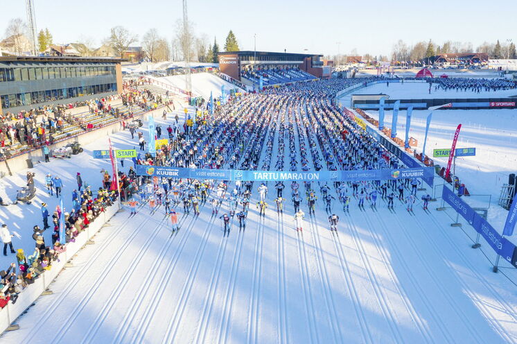 Start des größten Skimarathons im Baltikum ist im Thevandi Skistadion in Otepää, unweit von unserem Hotel gelegen 